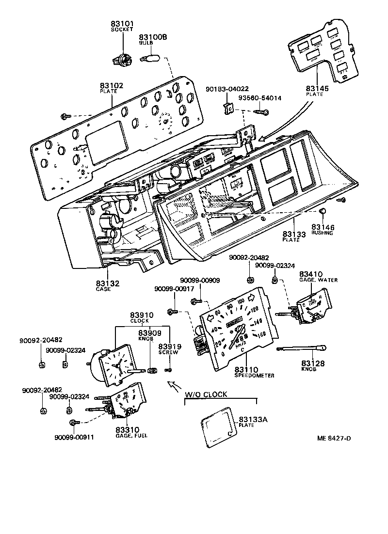83132-87012 CASE, COMBINATION METER product image