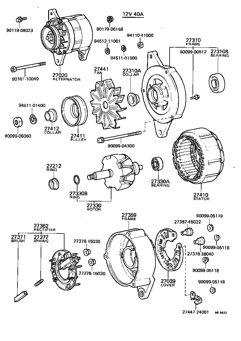 27310-31012 FRAME ASSY, DRIVE END, ALTERNATOR product image