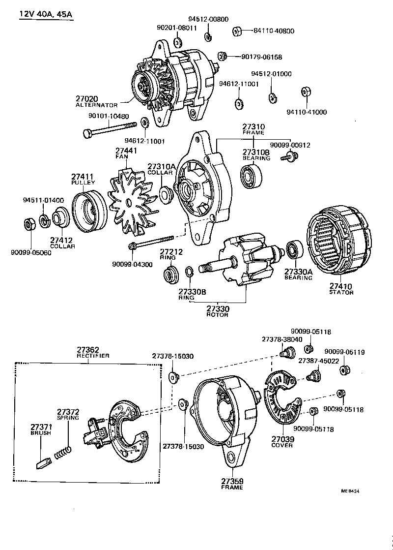 27310-31012 FRAME ASSY, DRIVE END, ALTERNATOR product image