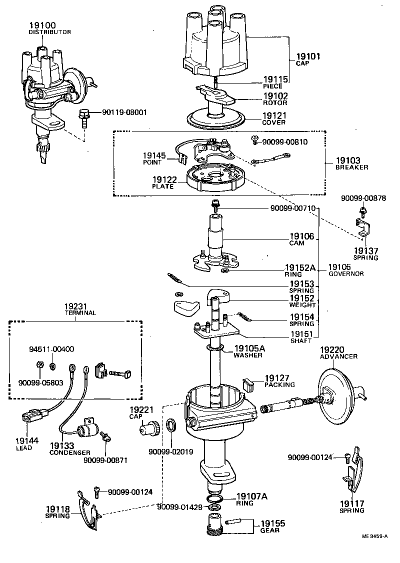 19103-41030 BREAKER SUB-ASSY, DISTRIBUTOR product image
