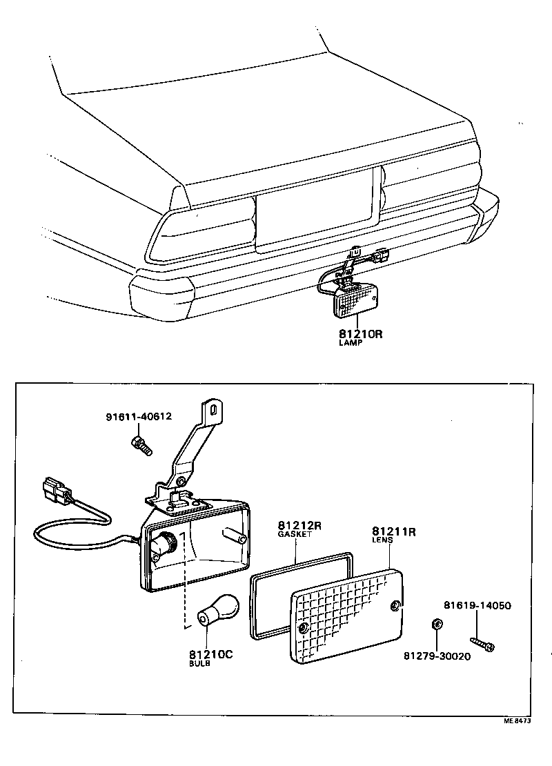 81210-20010 LAMP ASSY, REAR FOG product image