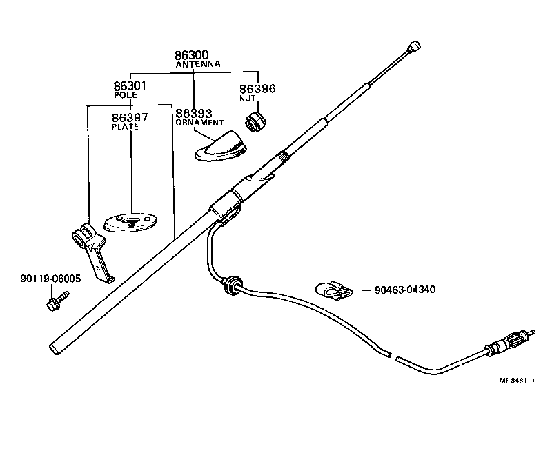 86300-12170 ANTENNA ASSY, W/HOLDER product image