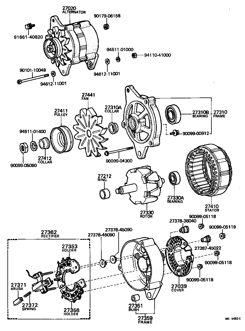 27020-36061 ALTERNATOR ASSY product image