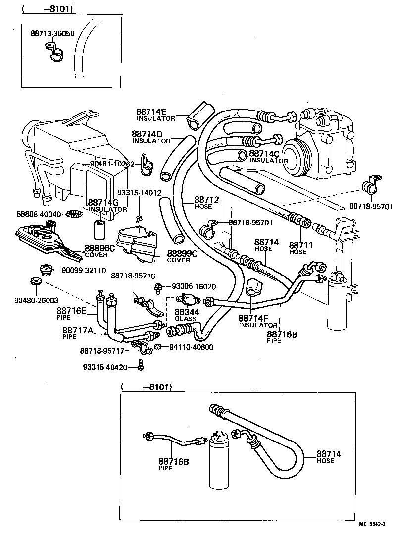 88712-87002 PIPE, COOLER REFRIGERANT SUCTION, B product image