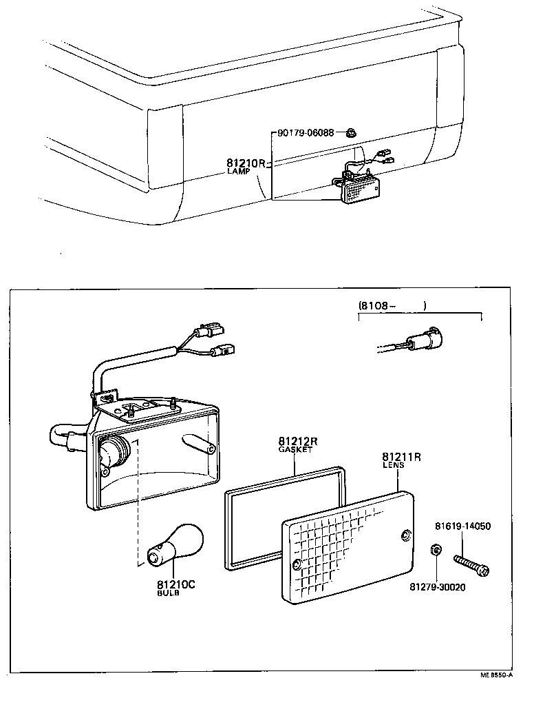 81210-39085 LAMP ASSY, REAR FOG product image