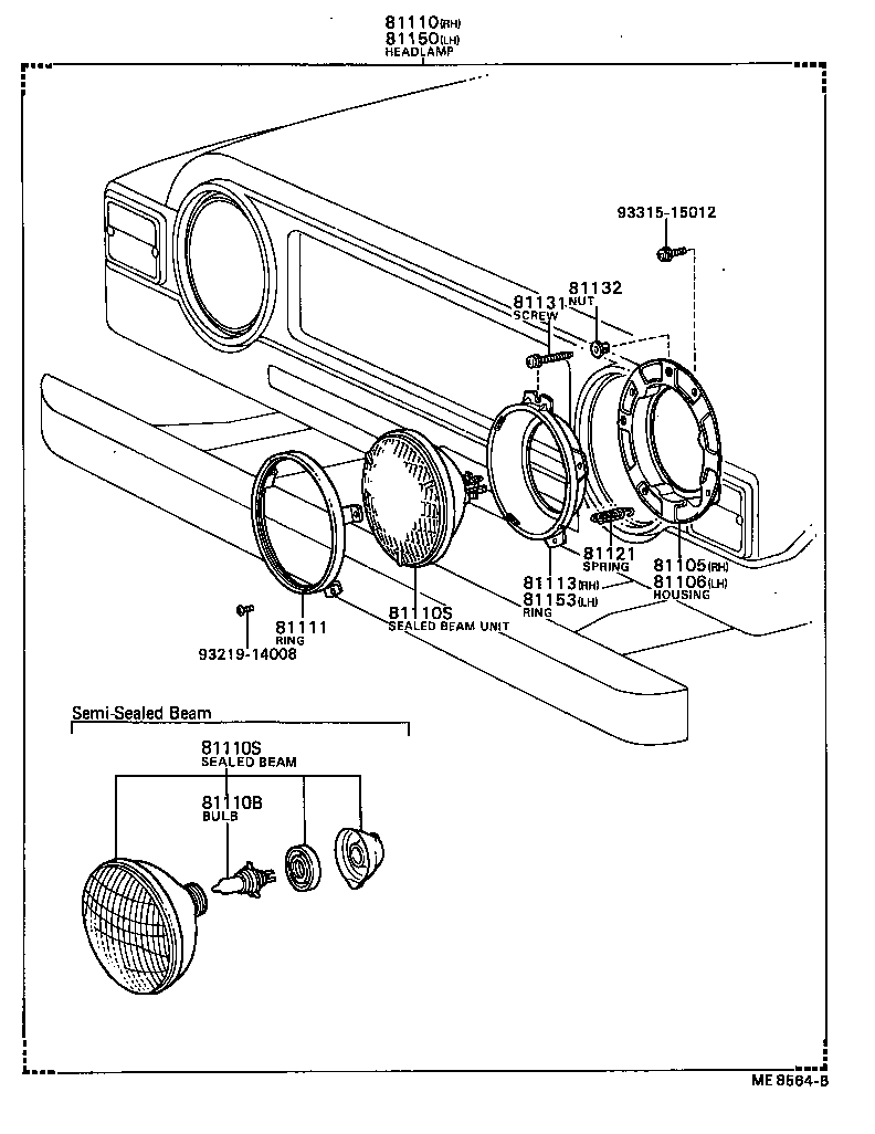 90049-50028 SEALED BEAM UNIT, NO.1 product image