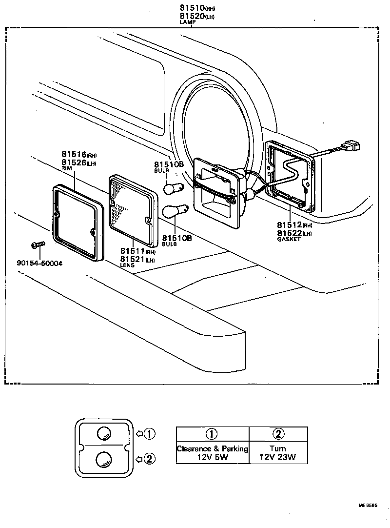81510-87612 LAMP ASSY, FRONT TURN SIGNAL, RH product image