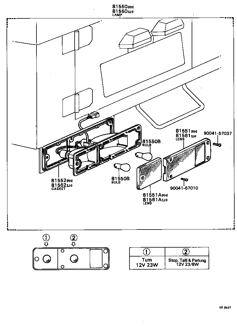 81560-87602 LAMP ASSY, REAR COMBINATION, LH product image