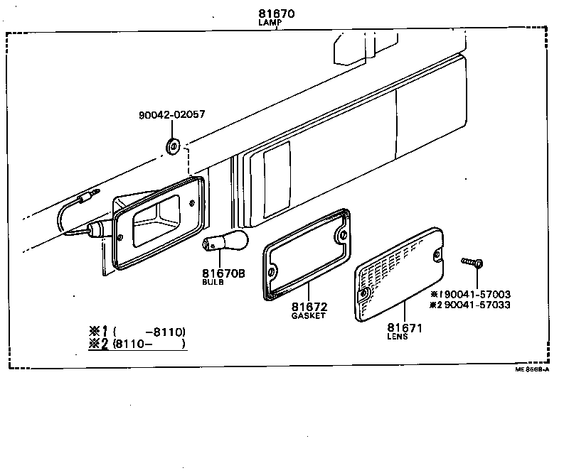 81670-87604 LAMP ASSY, BACK-UP, RH product image