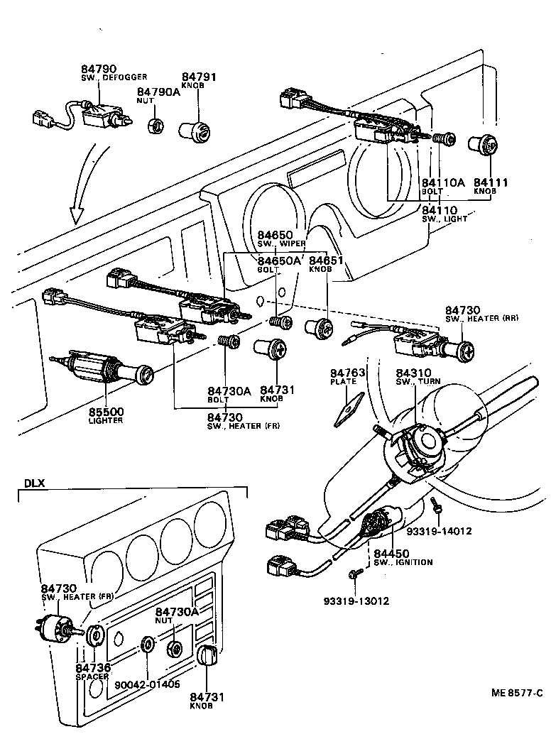 87123-87604 KNOB, HEATER BLOWER SWITCH product image