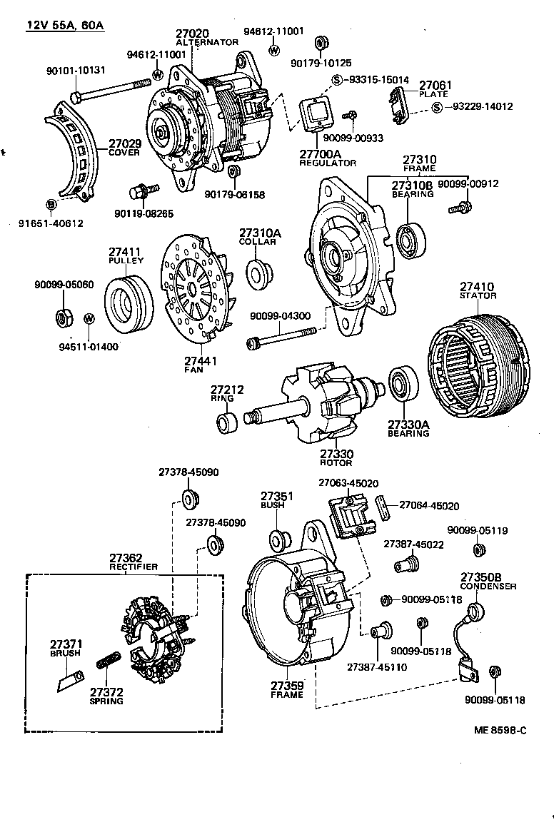 27310-70010 FRAME ASSY, DRIVE END, ALTERNATOR product image