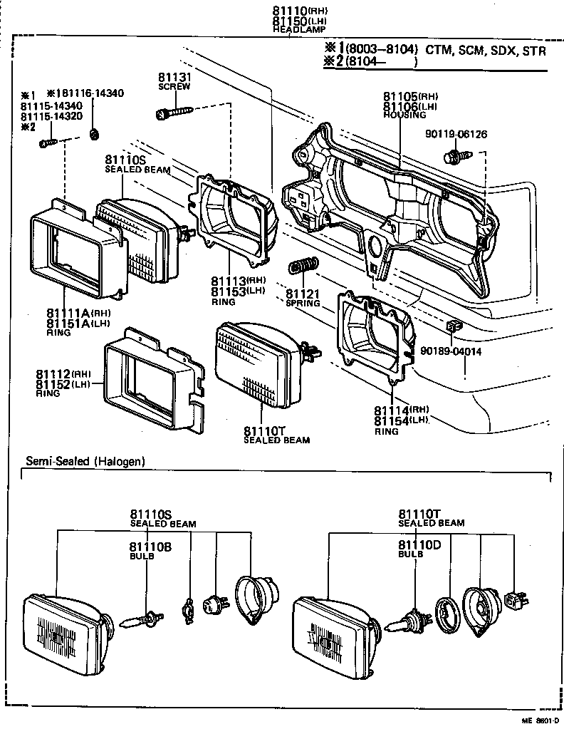 81175-22301 BODY AND REFLECTOR SUB-ASSY, HEADLAMP, LH product image