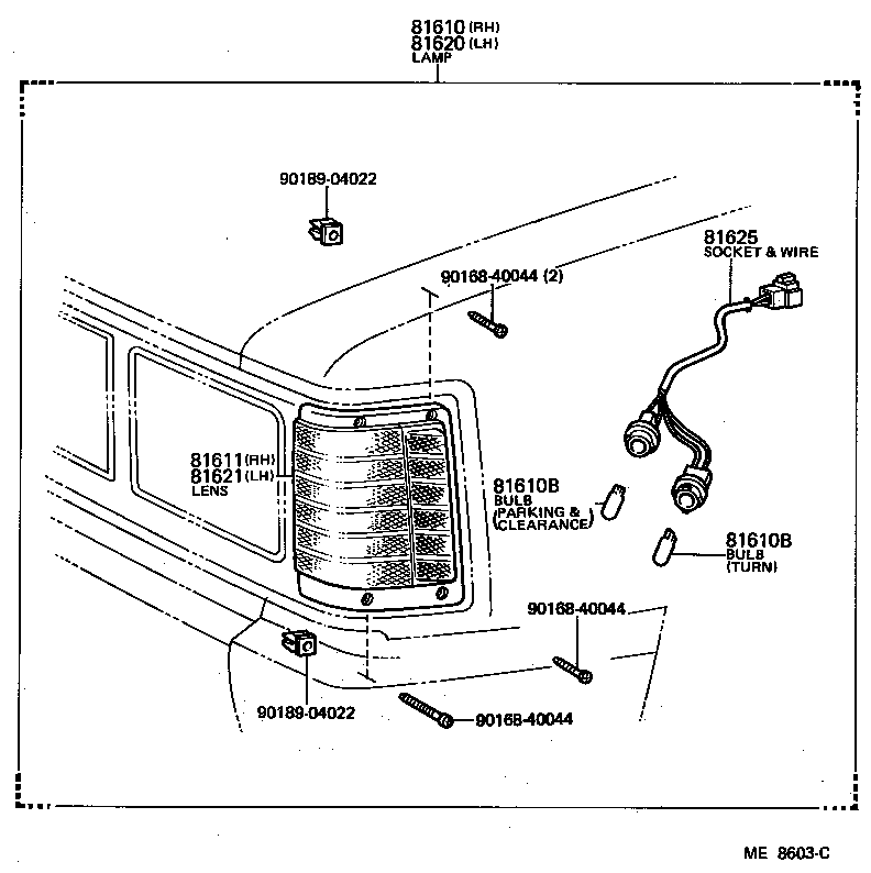 81610-29205 LAMP ASSY, PARKING & CLEARANCE, RH product image