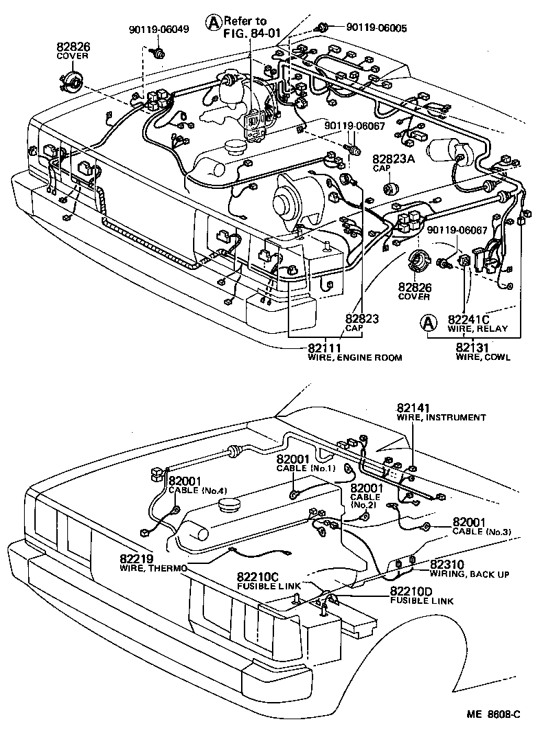 82507-22020 WIRE, REAR DOOR, NO.1 product image