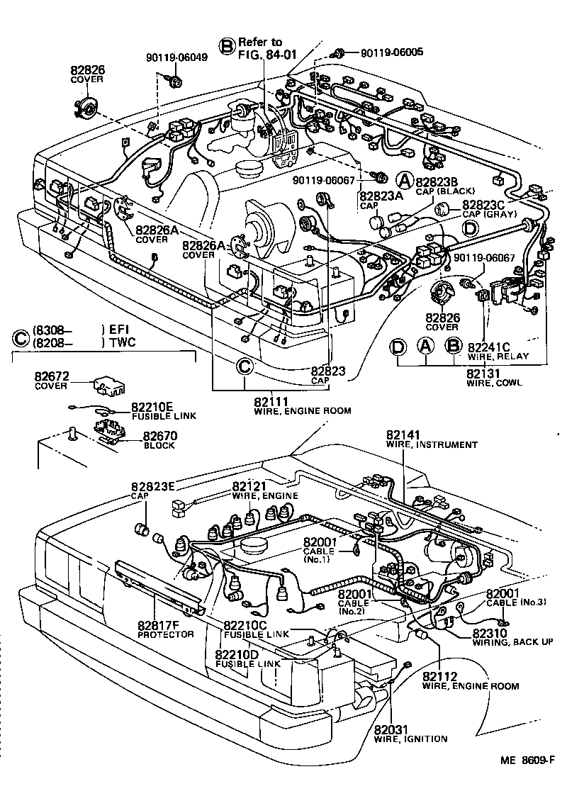 82507-22020 WIRE, REAR DOOR, NO.1 product image