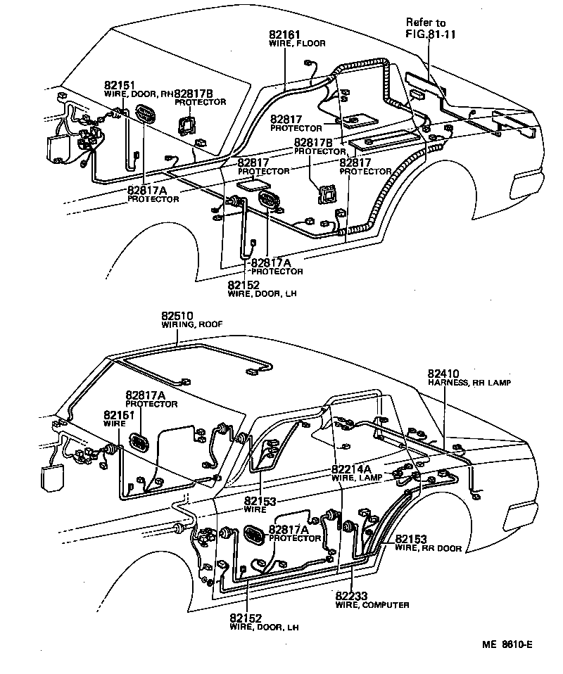 82507-22020 WIRE, REAR DOOR, NO.1 product image