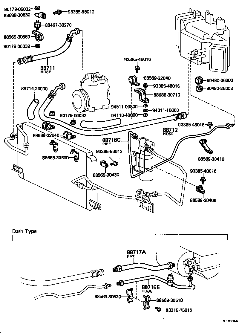 88569-30620 BRACKET, COOLER REFRIGERANT HOSE, NO.2 product image
