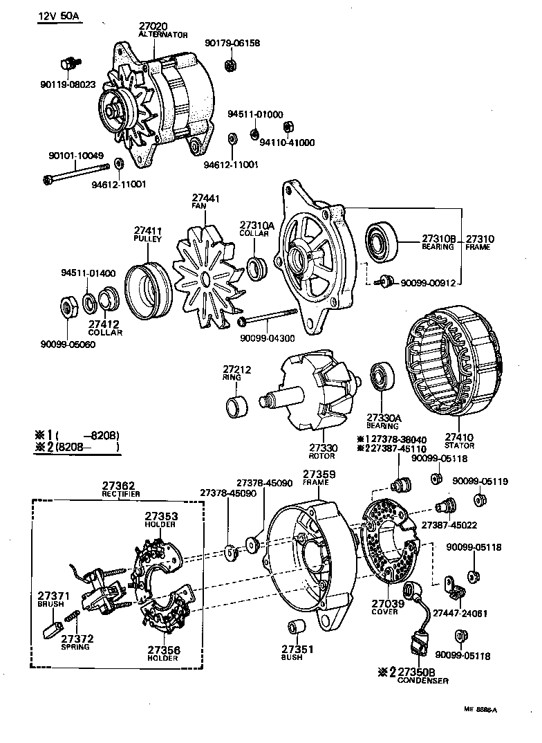 27020-13022 ALTERNATOR ASSY product image