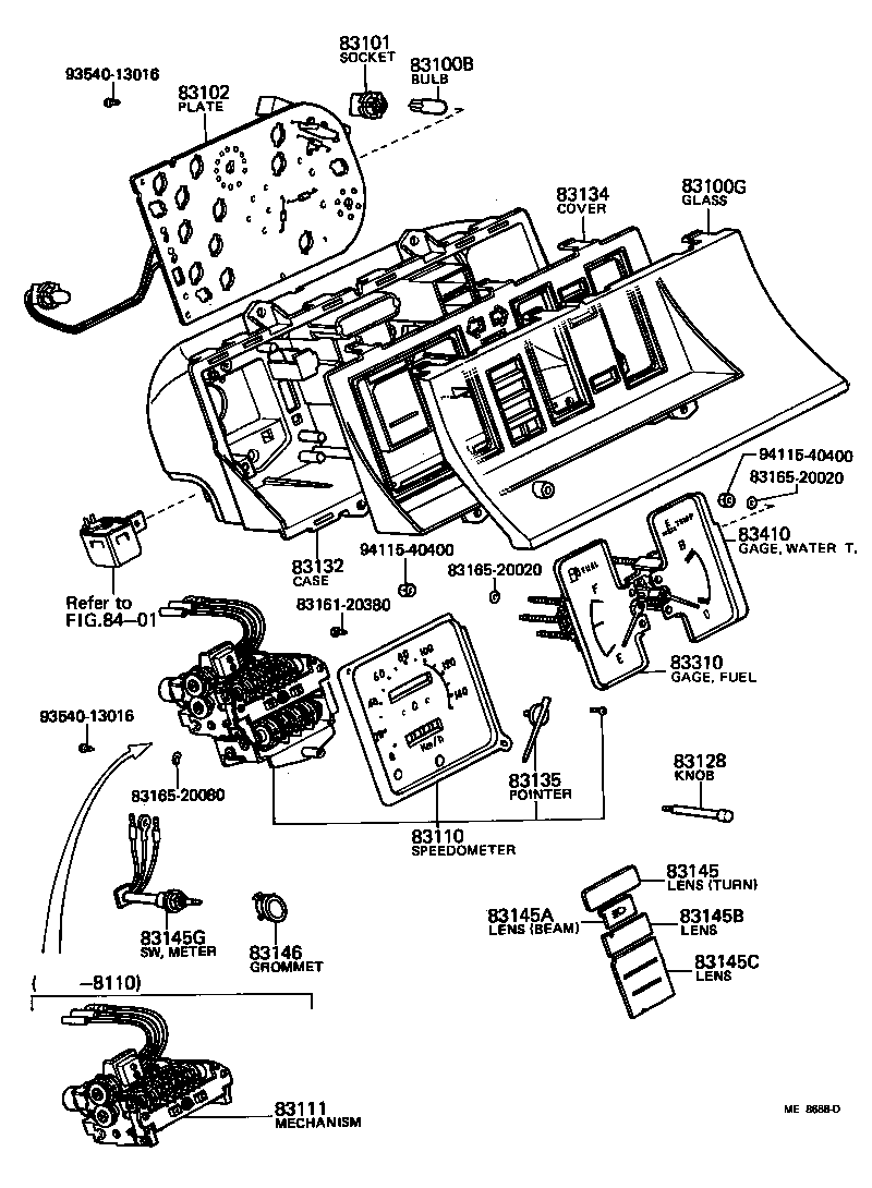 83138-95A01 GLASS, SPEEDOMETER product image