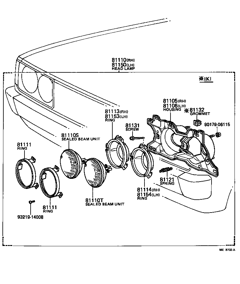 Toyota 81150-80302 HEADLAMP ASSY, LH