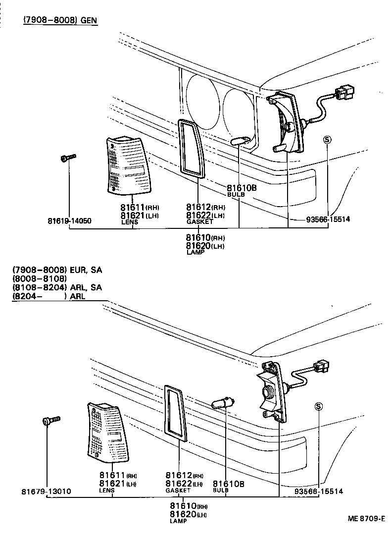 81610-19216 LAMP ASSY, PARKING & CLEARANCE, RH product image