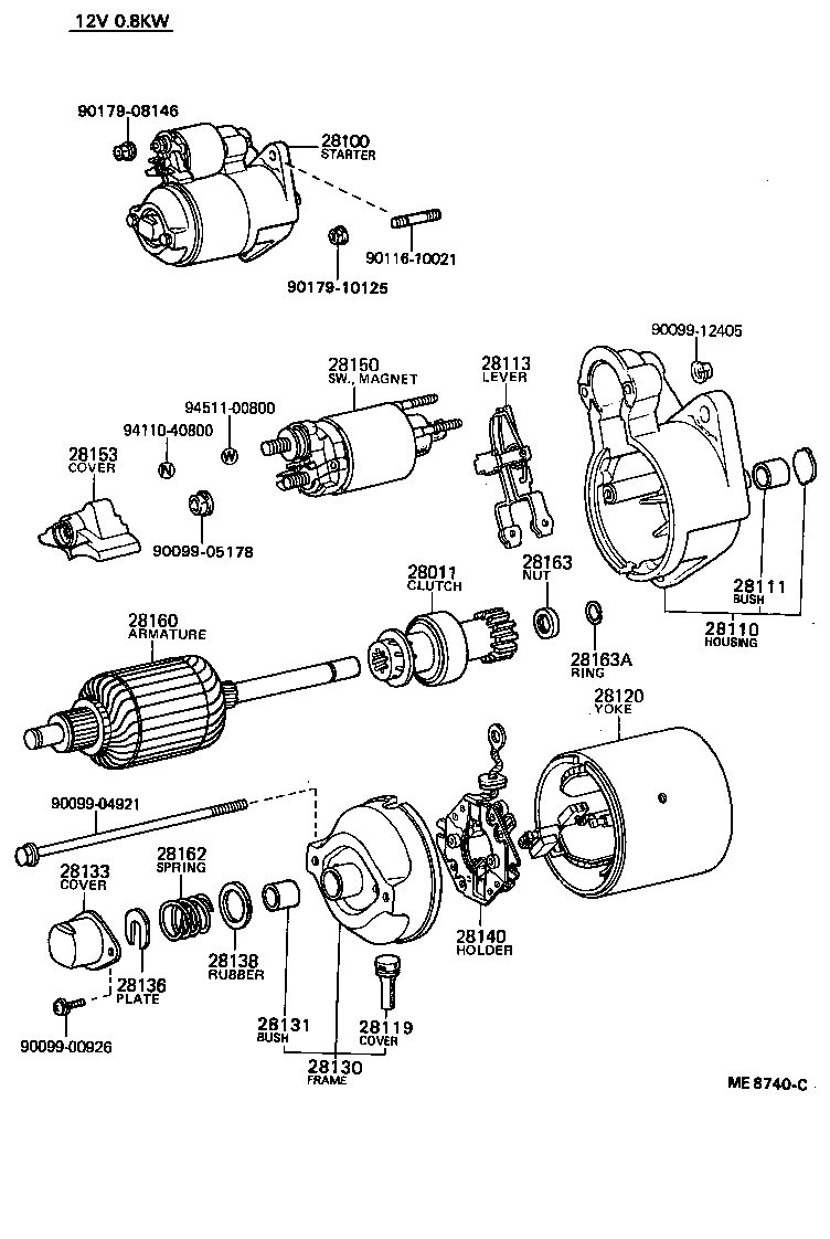 28150-72081 SWITCH ASSY, MAGNET STARTER product image