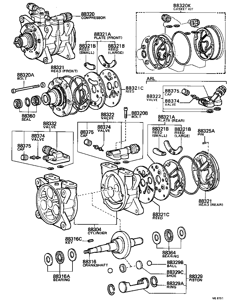 88431-20220 BRACKET, COMPRESSOR MOUNTING, NO.2 product image