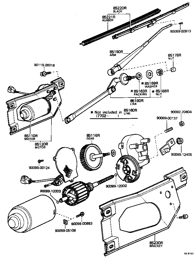 85160-23020 LINK ASSY, REAR WIPER product image