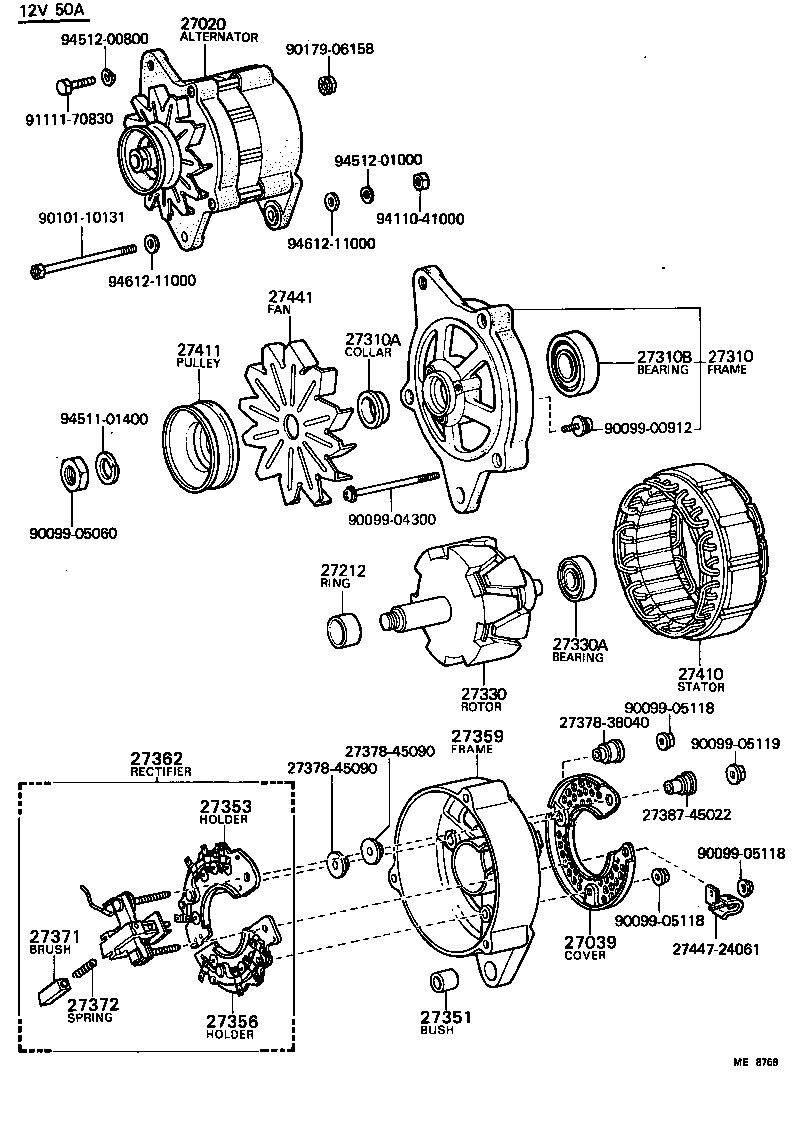 27444-60010 PACKING, ALTERNATOR BEARING COVER product image