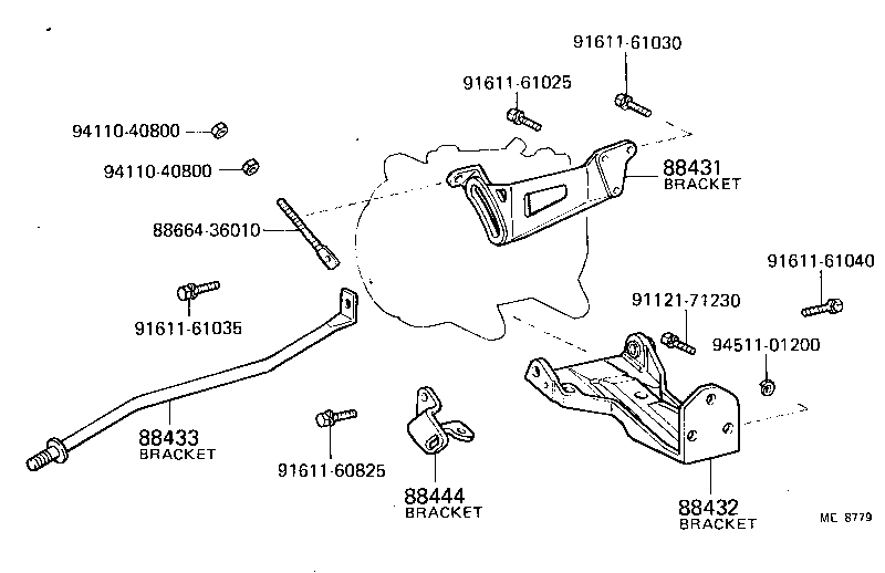 88444-60010 BRACKET, IDLE PULLEY product image