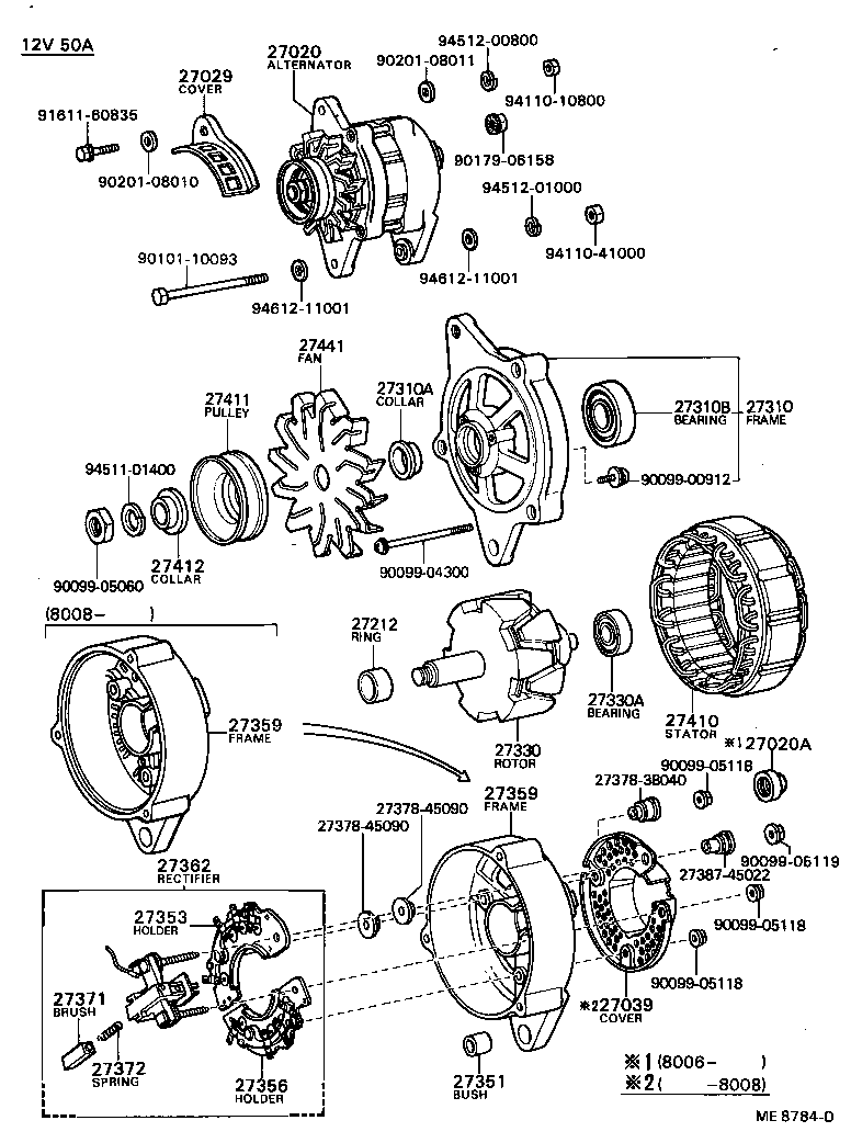 27020-15022 ALTERNATOR ASSY product image