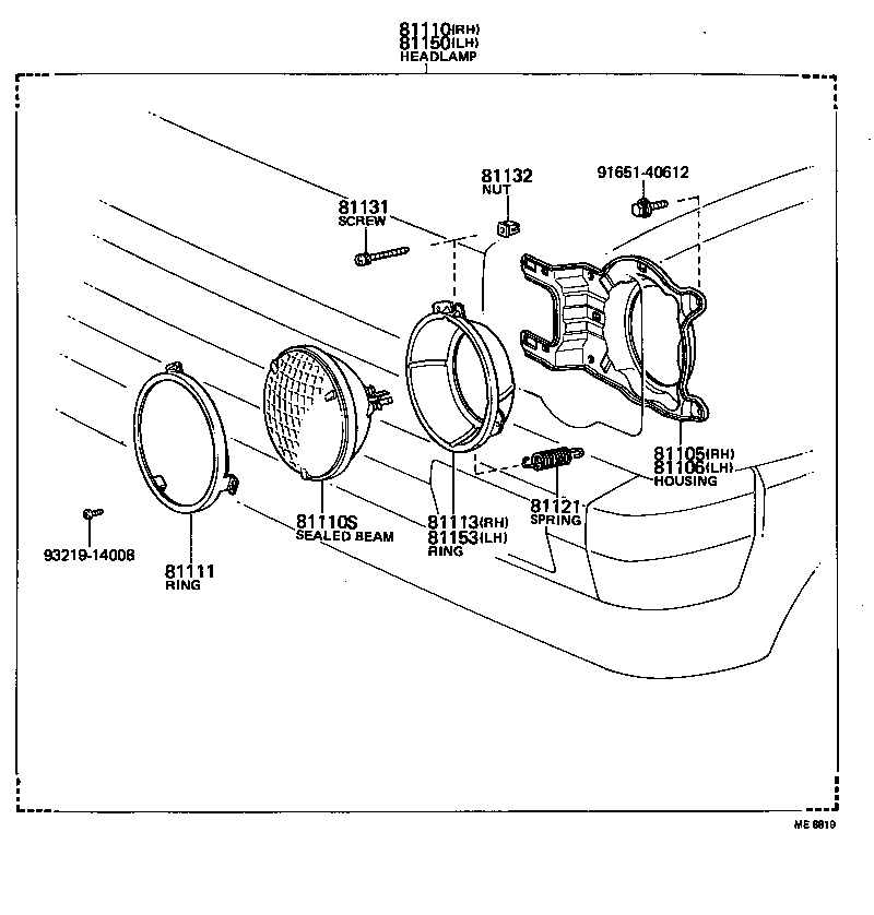 81110-80077 HEADLAMP ASSY, RH product image