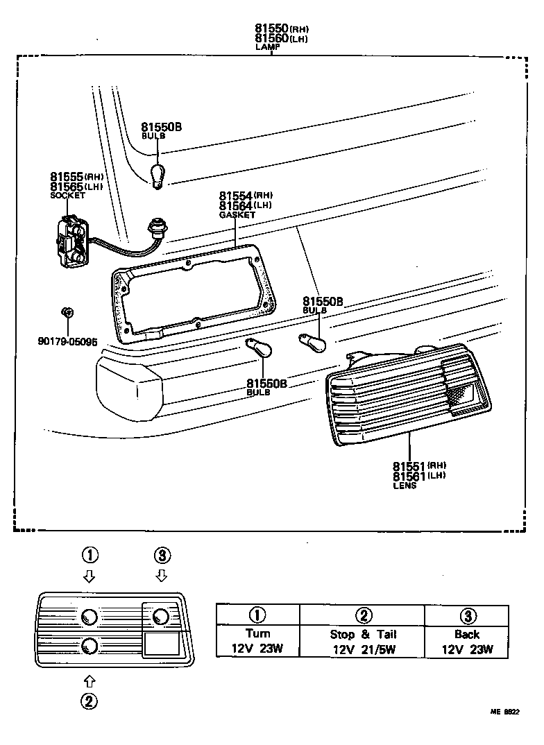 81551-10160 LENS, REAR COMBINATION LAMP, RH product image