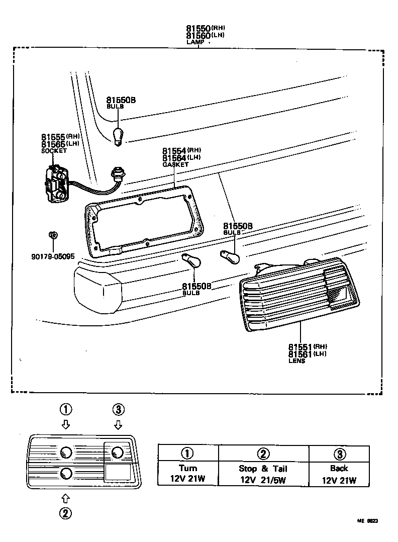 81551-10170 LENS, REAR COMBINATION LAMP, RH product image