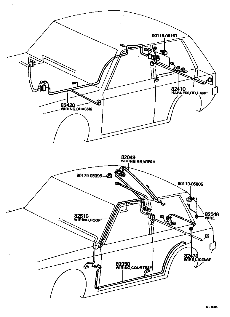 82046-10041 WIRE SUB-ASSY, REAR WINDOW DEFOGGER EARTH product image