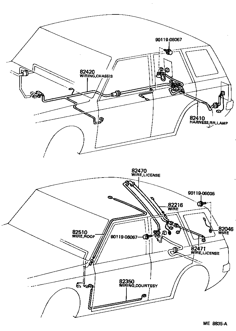 82046-10041 WIRE SUB-ASSY, REAR WINDOW DEFOGGER EARTH product image