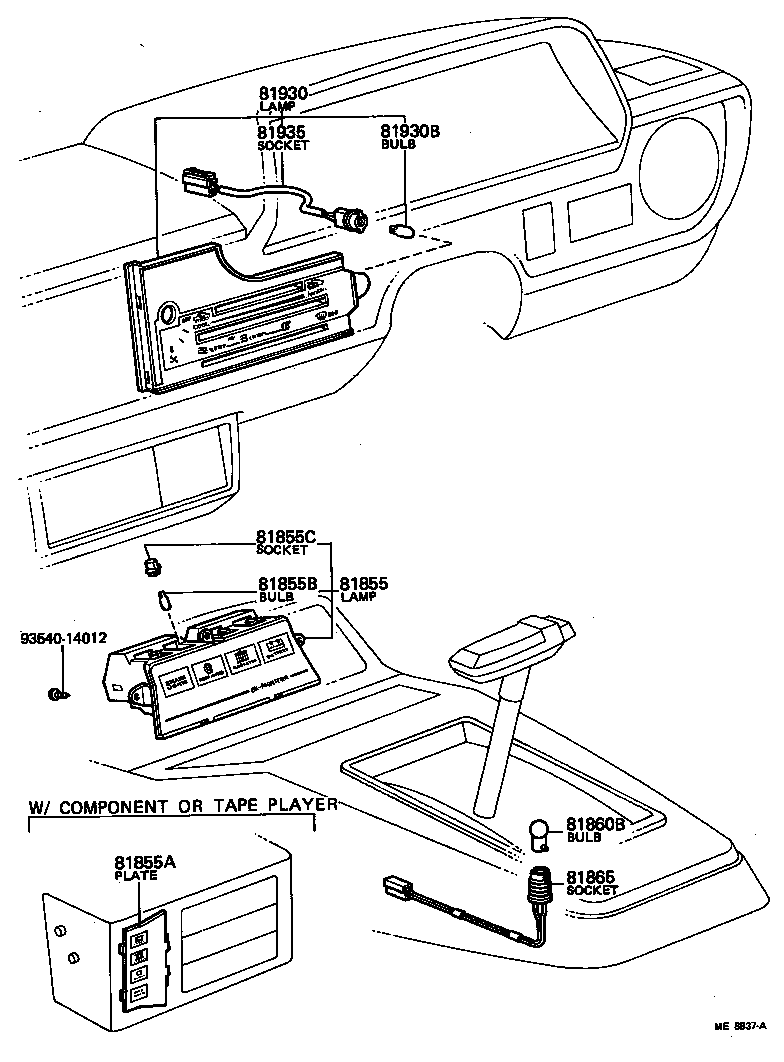 81930-10061 LAMP ASSY, HEATER CONTROL INDICATOR, NO.1 product image