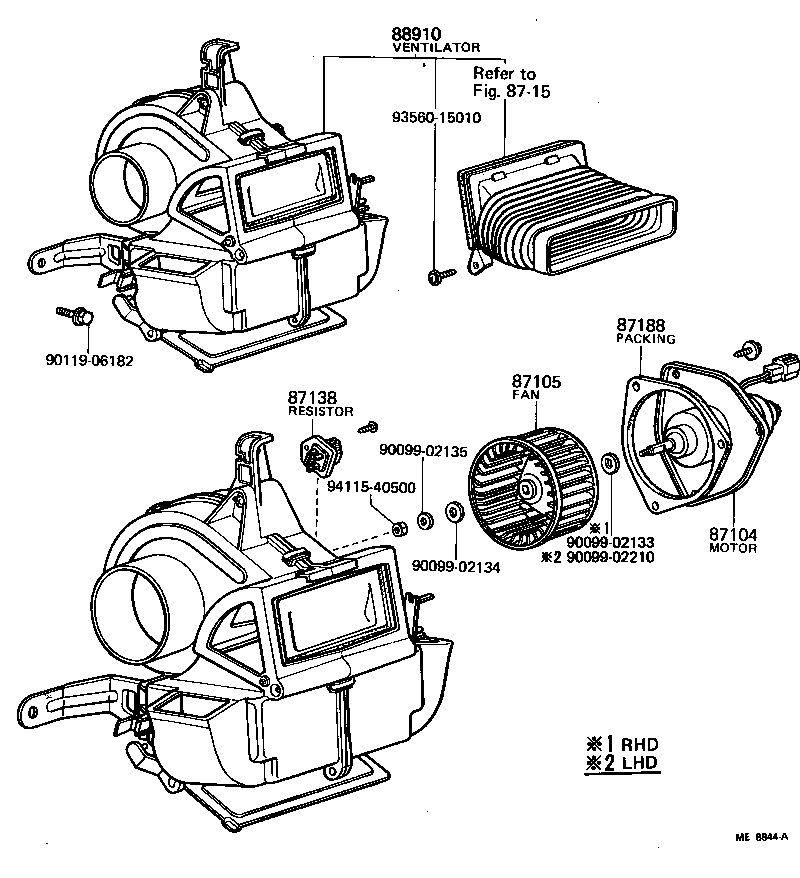 87104-10140 MOTOR SUB-ASSY, HEATER BLOWER product image