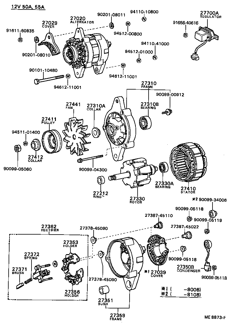 27060-34030 ALTERNATOR ASSY product image