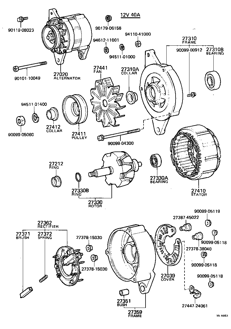 27020-26110 ALTERNATOR ASSY product image