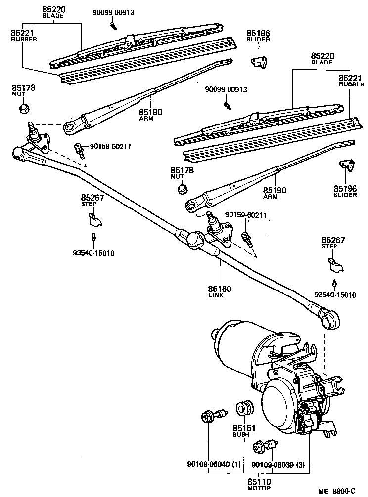 85160-30101 LINK ASSY, WINDSHIELD WIPER product image