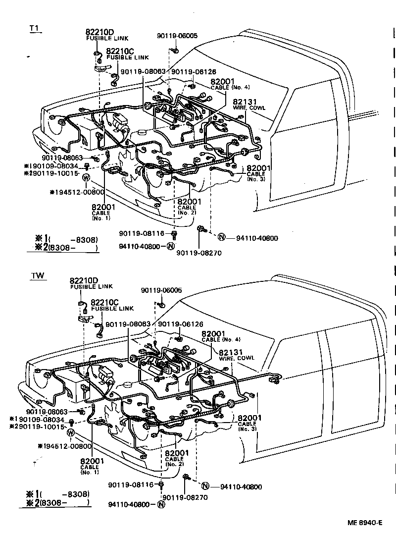 82164-92307 HARNESS ASSY, WIRING TO REAR LAMP product image
