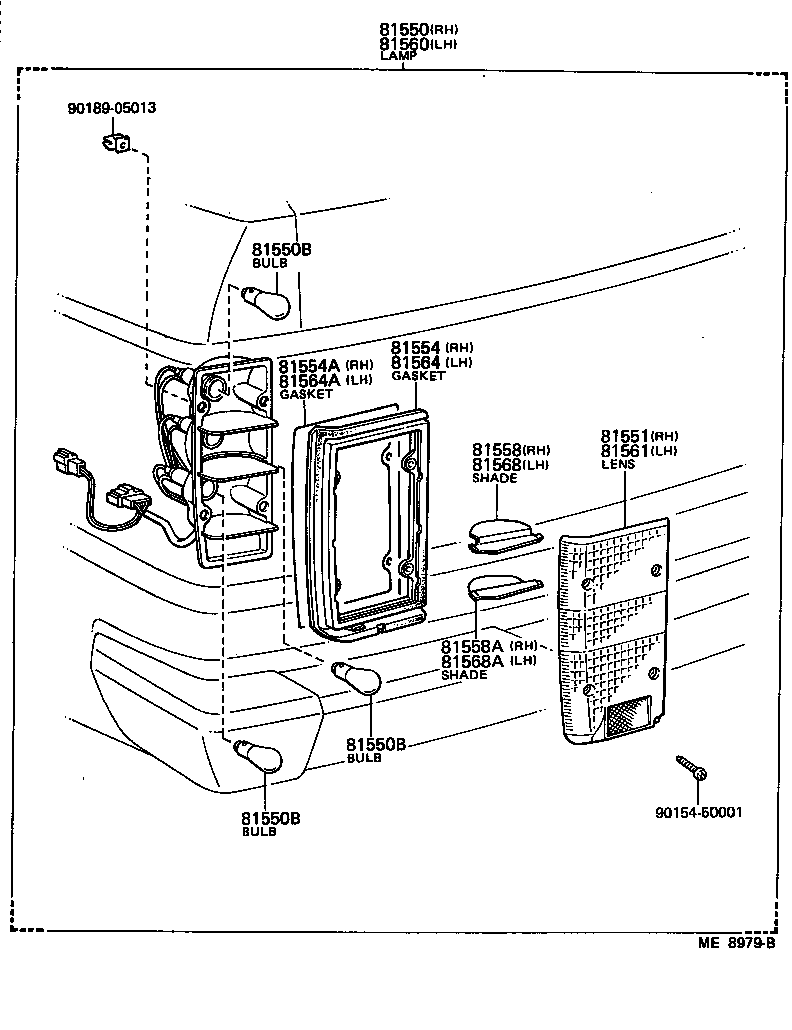 81550-69065 LAMP ASSY, REAR COMBINATION, RH product image
