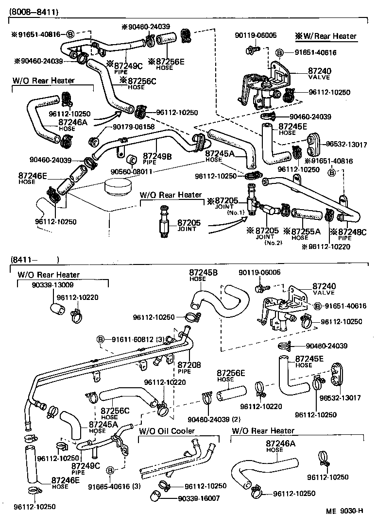 99556-20090 HOSE, REAR HEATER WATER OUTLET, B product image