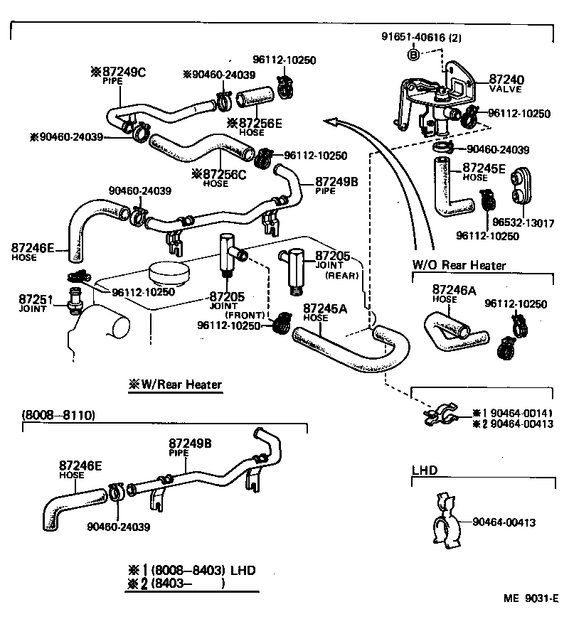 99556-20090 HOSE, REAR HEATER WATER OUTLET, B product image