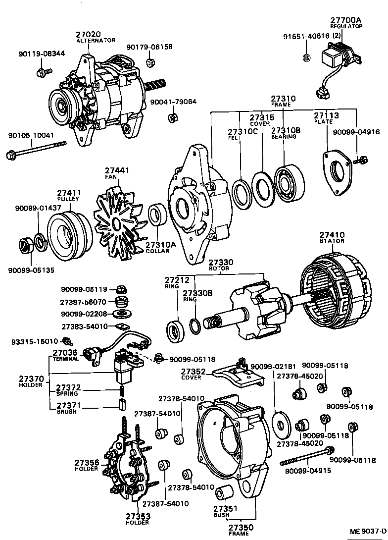 27020-56032 ALTERNATOR ASSY product image