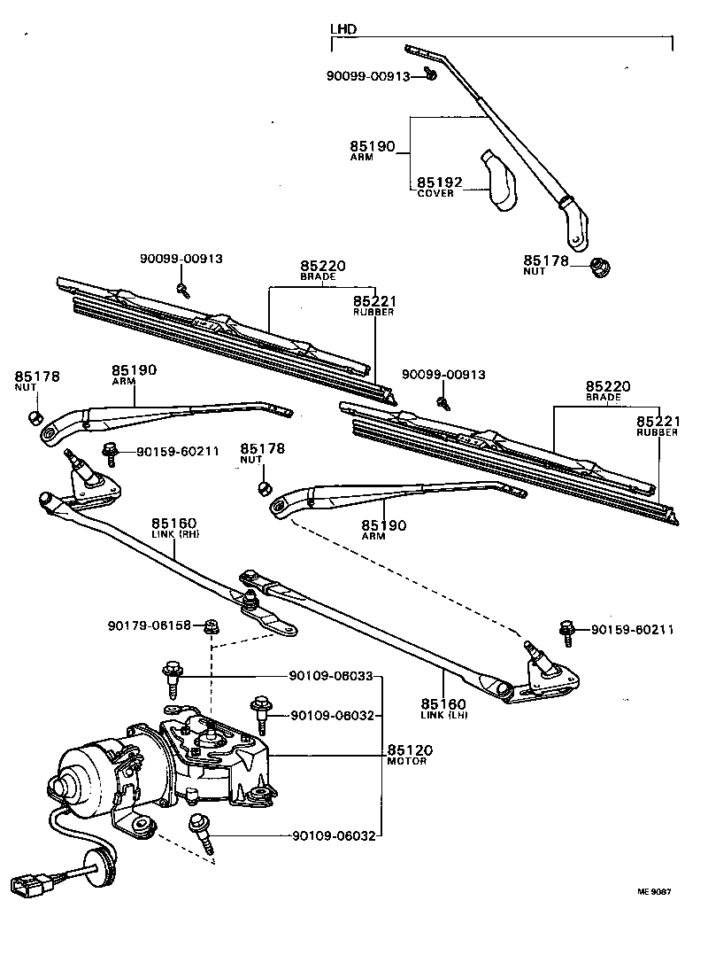 85160-16010 LINK ASSY, WINDSHIELD WIPER product image