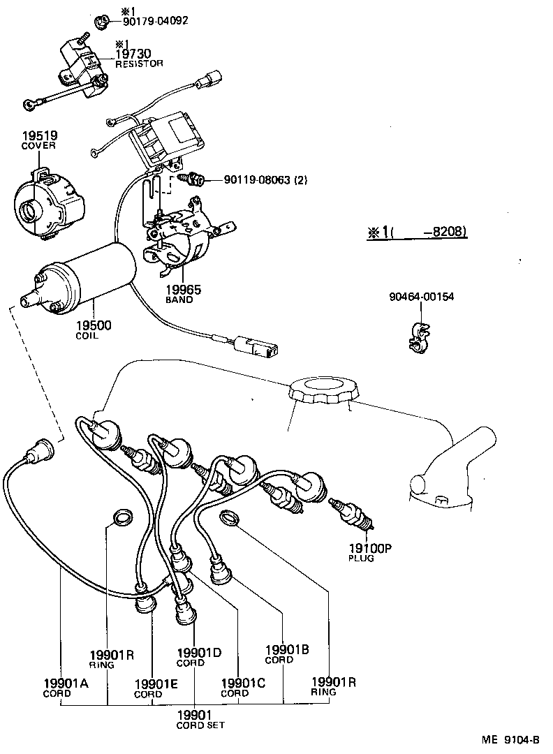 90919-03082 BAND, IGNITION COIL, NO.1 product image