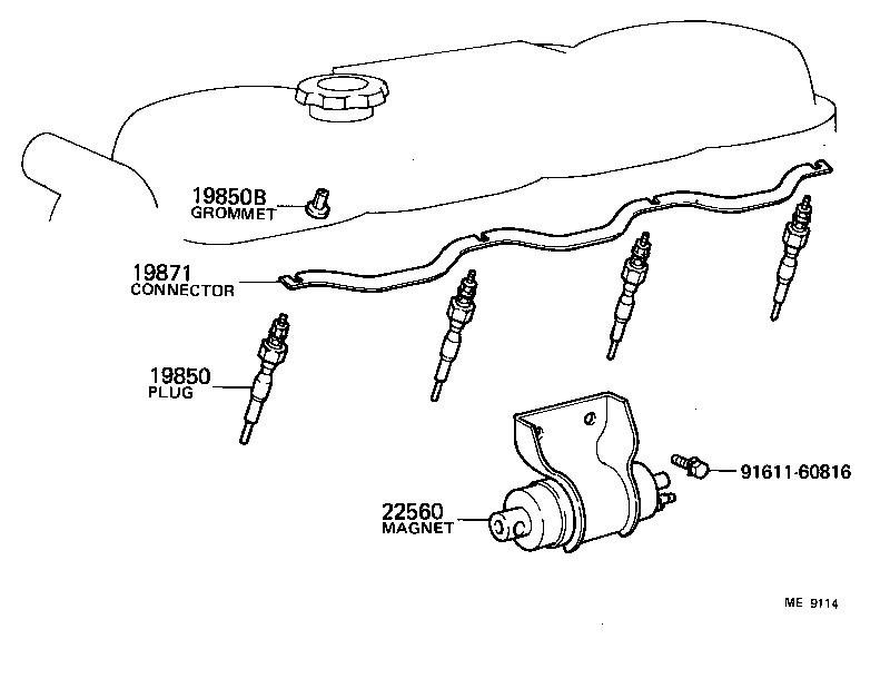 19871-68010 CONNECTOR, GLOW PLUG NO.1 product image