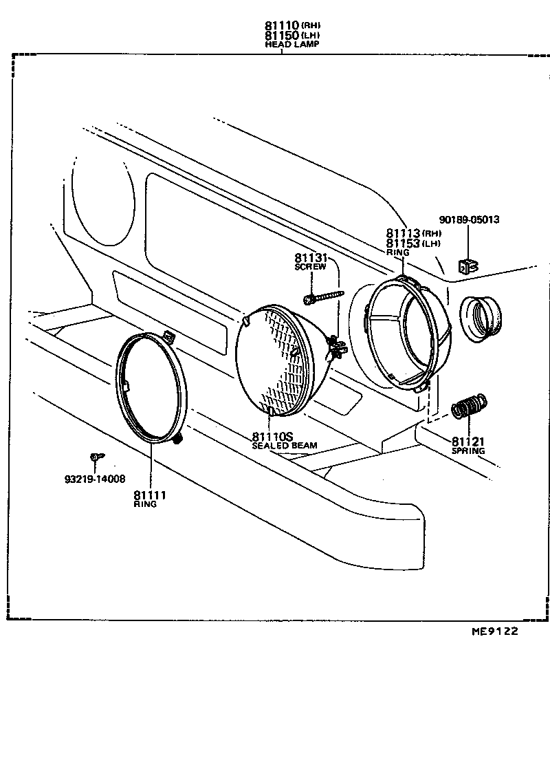 81150-60091 HEADLAMP ASSY, LH product image
